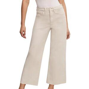 Good American  good waist raw hem high-rise palazzo jeans